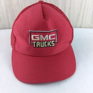 Vintage GMC Trucks Mesh Trucker Snapback Hat Cap 80s 90s Dad Men Red Made in USA